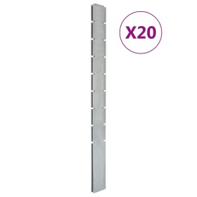 Postes de valla de jardín 20 uds acero galvanizado plata 220 cm de vidaXL, Postes de cerca - Ref: Foro24-3196193, Precio: 2,0...