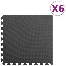 Black EVA rubber mats 6 pcs 2.16㎡ by vidaXL, Gym equipment mats - Ref: Foro24-92461, Price: 46,42 €, Discount: %