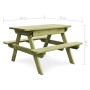 Mesa de pícnic y bancos niños madera pino impregnada 90x90x58cm de vidaXL, Mesas de jardín - Ref: Foro24-45148, Precio: 146,2...