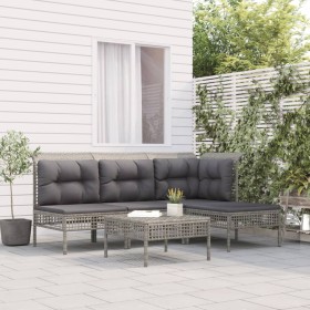 5-teiliges Gartenmöbel-Set und graue synthetische Rattankissen von vidaXL, Gartensets - Ref: Foro24-3187498, Preis: 319,99 €,...