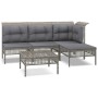 Set de muebles de jardín 5 pzas y cojines ratán sintético gris de vidaXL, Conjuntos de jardín - Ref: Foro24-3187498, Precio: ...