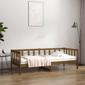 Sofá cama de madera maciza de pino marrón miel 80x200 cm de vidaXL, Camas y somieres - Ref: Foro24-814687, Precio: 118,82 €, ...