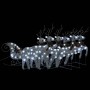 Christmas decoration of reindeer and garden sleigh silver 140 LEDs by vidaXL, Christmas lights - Ref: Foro24-3100431, Price: ...