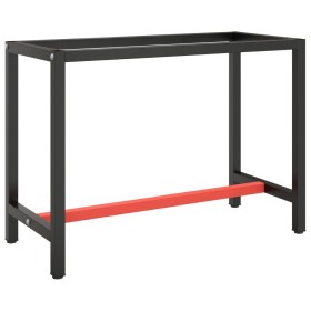 Matte black and red metal workbench structure 110x50x79cm by vidaXL, Table legs - Ref: Foro24-151450, Price: 72,99 €, Discoun...