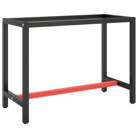 Matte black and red metal workbench structure 110x50x79cm by vidaXL, Table legs - Ref: Foro24-151450, Price: 73,24 €, Discoun...