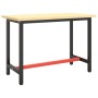 Matte black and red metal workbench structure 110x50x79cm by vidaXL, Table legs - Ref: Foro24-151450, Price: 73,24 €, Discoun...