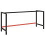 Matte black and red metal workbench structure 180x57x79cm by vidaXL, Table legs - Ref: Foro24-151457, Price: 85,40 €, Discoun...