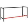 Matte black and red metal workbench structure 180x57x79cm by vidaXL, Table legs - Ref: Foro24-151457, Price: 85,40 €, Discoun...