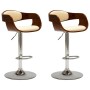 Kitchen stools 2 pcs curved wood cream synthetic leather by vidaXL, Kitchen stools - Ref: Foro24-3052712, Price: 270,98 €, Di...