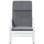 Sillón de relax con taburete tela gris oscuro de vidaXL, Sillones - Ref: Foro24-3154414, Precio: 124,99 €, Descuento: %