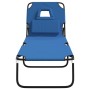 Tumbona plegable tela Oxford acero recubrimiento en polvo azul de vidaXL, Tumbonas - Ref: Foro24-360175, Precio: 45,56 €, Des...