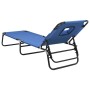 Tumbona plegable tela Oxford acero recubrimiento en polvo azul de vidaXL, Tumbonas - Ref: Foro24-360175, Precio: 45,56 €, Des...