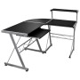 Corner desk made of black plywood 132x112x99cm by vidaXL, Desks - Ref: Foro24-20585, Price: 88,94 €, Discount: %