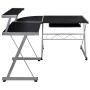 Corner desk made of black plywood 132x112x99cm by vidaXL, Desks - Ref: Foro24-20585, Price: 88,94 €, Discount: %