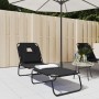 Folding steel sun lounger with powder coating and black Oxford fabric by vidaXL, Loungers - Ref: Foro24-360176, Price: 55,96 ...