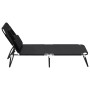 Folding steel sun lounger with powder coating and black Oxford fabric by vidaXL, Loungers - Ref: Foro24-360176, Price: 55,96 ...