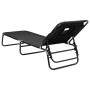 Folding steel sun lounger with powder coating and black Oxford fabric by vidaXL, Loungers - Ref: Foro24-360176, Price: 55,96 ...