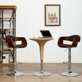 Kitchen stools, 2 units, curved wood and gray fabric. by vidaXL, Kitchen stools - Ref: Foro24-3052713, Price: 258,20 €, Disco...