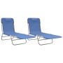 Folding sun loungers 2 pcs steel and blue textilene by vidaXL, Loungers - Ref: Foro24-360180, Price: 77,79 €, Discount: %