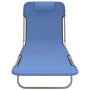 Folding sun loungers 2 pcs steel and blue textilene by vidaXL, Loungers - Ref: Foro24-360180, Price: 77,79 €, Discount: %