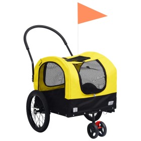 Remolque de bicicleta mascotas cochecito 2 en 1 amarillo negro de vidaXL, Cochecitos para mascotas - Ref: Foro24-92439, Preci...