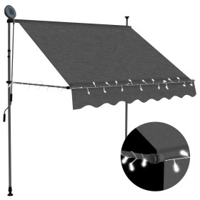 Manual retractable awning with anthracite gray LED 100 cm by vidaXL, Awnings - Ref: Foro24-145862, Price: 87,99 €, Discount: %