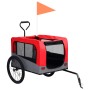 Pet Fahrradanhänger Kinderwagen 2 in 1 Rot Grau von vidaXL, Kinderwagen für Haustiere - Ref: Foro24-92440, Preis: 126,41 €, R...