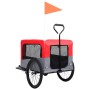 Pet Fahrradanhänger Kinderwagen 2 in 1 Rot Grau von vidaXL, Kinderwagen für Haustiere - Ref: Foro24-92440, Preis: 126,41 €, R...