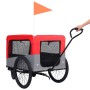 Pet Fahrradanhänger Kinderwagen 2 in 1 Rot Grau von vidaXL, Kinderwagen für Haustiere - Ref: Foro24-92440, Preis: 126,41 €, R...