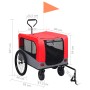 Pet Fahrradanhänger Kinderwagen 2 in 1 Rot Grau von vidaXL, Kinderwagen für Haustiere - Ref: Foro24-92440, Preis: 126,41 €, R...