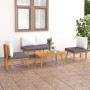 Set de muebles de jardín 4 piezas con cojines madera de acacia de vidaXL, Conjuntos de jardín - Ref: Foro24-46676, Precio: 34...