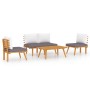 Set de muebles de jardín 4 piezas con cojines madera de acacia de vidaXL, Conjuntos de jardín - Ref: Foro24-46676, Precio: 31...