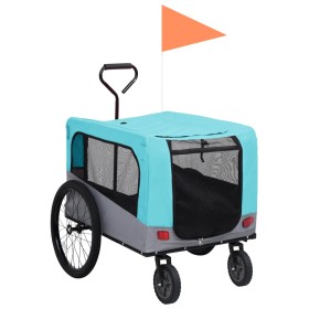 Haustier Fahrradanhänger 2 in 1 Kinderwagen blaugrau von vidaXL, Kinderwagen für Haustiere - Ref: Foro24-92441, Preis: 141,99...