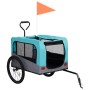 Haustier Fahrradanhänger 2 in 1 Kinderwagen blaugrau von vidaXL, Kinderwagen für Haustiere - Ref: Foro24-92441, Preis: 141,34...