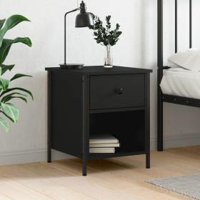 Black engineered wood nightstand 40x42x50 cm by vidaXL, Nightstands - Ref: Foro24-825933, Price: 49,99 €, Discount: %