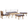 Gartenmöbel-Set 6-teilig aus massivem Akazienholz von vidaXL, Gartensets - Ref: Foro24-46677, Preis: 361,25 €, Rabatt: %