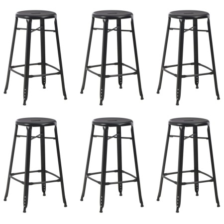 Kitchen stools 6 units black steel by vidaXL, Kitchen stools - Ref: Foro24-3054559, Price: 436,93 €, Discount: %