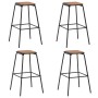 Kitchen stools 4 pcs solid pine wood and black steel by vidaXL, Kitchen stools - Ref: Foro24-3054556, Price: 156,05 €, Discou...