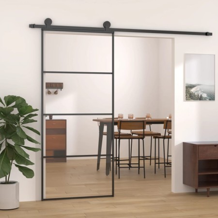 Schiebetür aus schwarzem Aluminium und ESG-Glas 90x205 cm von vidaXL, Türen für zu Hause - Ref: Foro24-149480, Preis: 187,70 ...