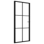 Interior door with tempered glass and black aluminum frame 93x201.5 cm by vidaXL, Doors for the home - Ref: Foro24-151204, Pr...