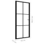 Interior door with tempered glass and black aluminum frame 93x201.5 cm by vidaXL, Doors for the home - Ref: Foro24-151204, Pr...