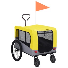 Bicycle Trailer Pet Stroller 2 in 1 Yellow Gray by vidaXL, pet strollers - Ref: Foro24-92442, Price: 128,99 €, Discount: %