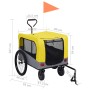 Fahrradanhänger Haustier-Kinderwagen 2 in 1 Gelb Grau von vidaXL, Kinderwagen für Haustiere - Ref: Foro24-92442, Preis: 128,9...