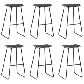 Kitchen stools 6 units black synthetic leather by vidaXL, Kitchen stools - Ref: Foro24-3054561, Price: 429,99 €, Discount: %