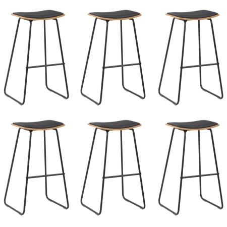 Kitchen stools 6 units black synthetic leather by vidaXL, Kitchen stools - Ref: Foro24-3054561, Price: 429,04 €, Discount: %