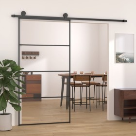 Schiebetür aus Aluminium und ESG-Schwarzglas, 102,5 x 205 cm von vidaXL, Türen für zu Hause - Ref: Foro24-149481, Preis: 168,...