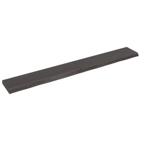 Wall shelf made of dark brown treated oak wood 220x30x(2-6)cm by vidaXL, Shelves and shelves - Ref: Foro24-363853, Price: 90,...