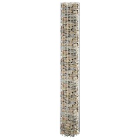 Circular galvanized steel gabion post Ø30x200 cm by vidaXL, fence panels - Ref: Foro24-152014, Price: 68,39 €, Discount: %