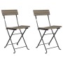 Folding cafeteria chairs 2 pcs steel and gray synthetic rattan by vidaXL, Garden chairs - Ref: Foro24-319988, Price: 74,04 €,...