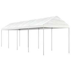 Gazebo with white polyethylene roof 8.92x2.28x2.69 m by vidaXL, Tents and gazebos - Ref: Foro24-3155504, Price: 260,99 €, Dis...